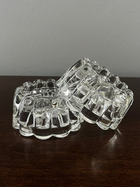 Other - Clear Glass Taper Candle Holders - Set of 2